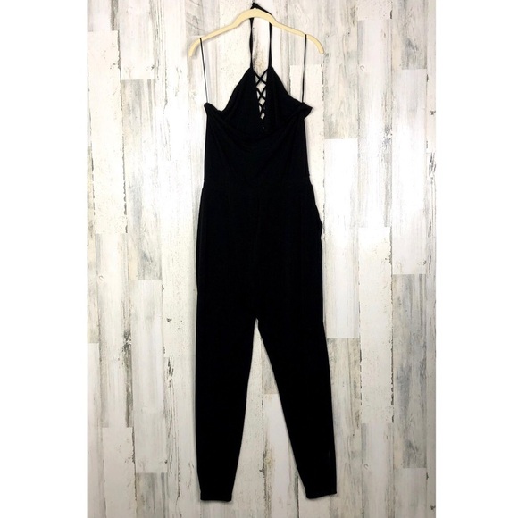 Guess Black Lattice front Jumpsuit Size Medium - Picture 3 of 4